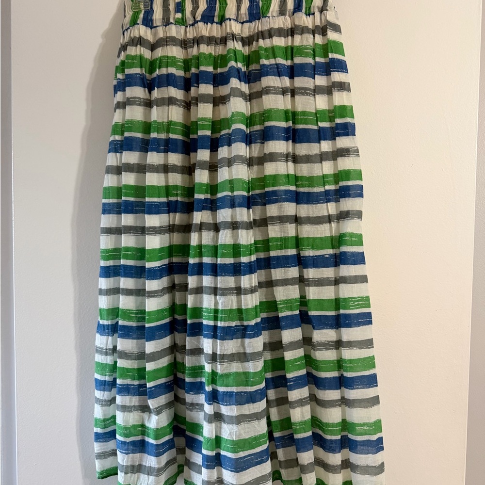 Striped Green and Blue Women's Skirt